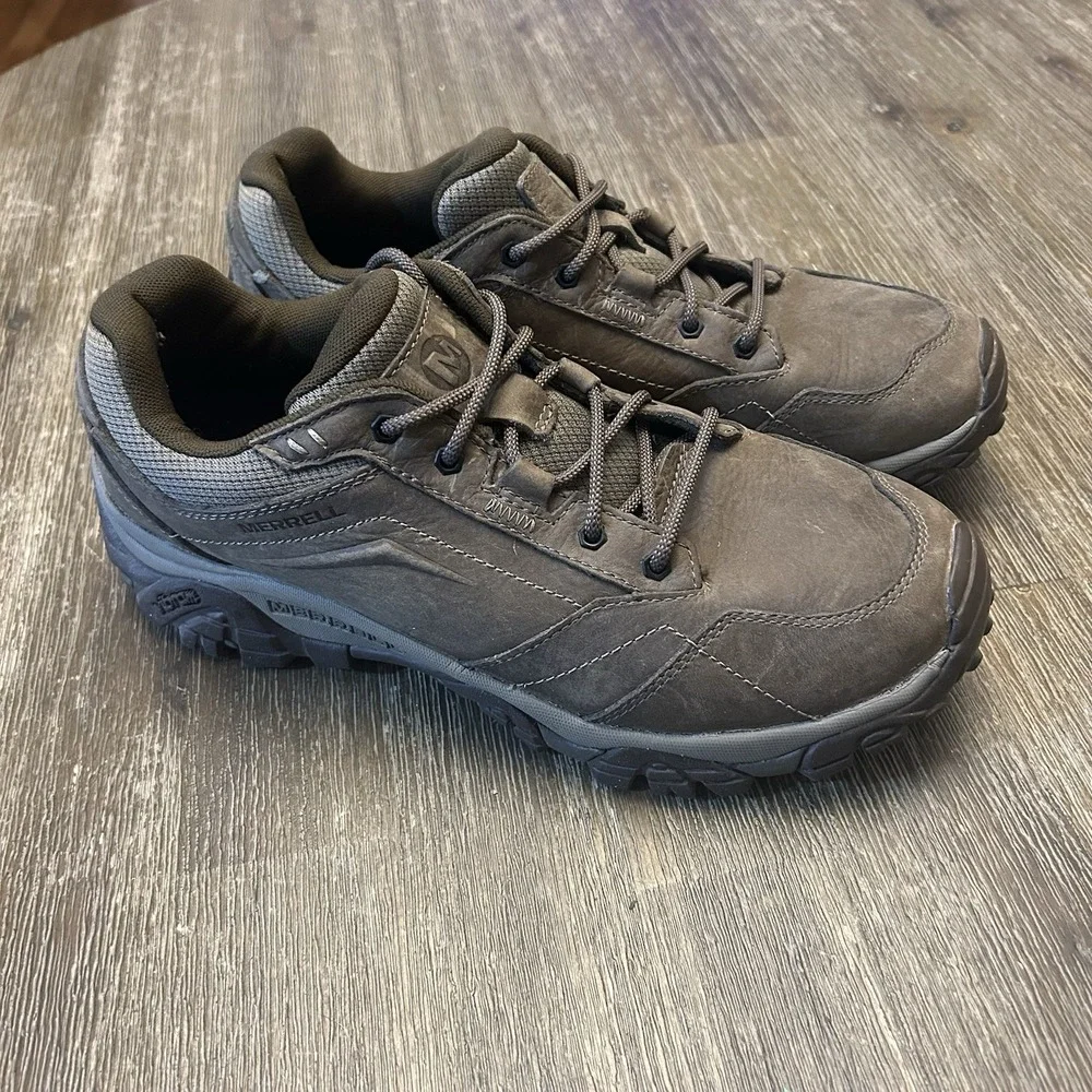 Merrell Boulder J91831 Men's Size 10 Brown Nubuck Leather Hiking Shoes Vibram